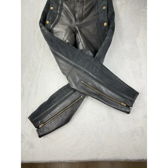 Chloe Women's Size 36 EU 100% Calfskin Leather Rare Designer Ankle Zip Pants - Picture 16 of 16